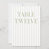 Invitation Classic Sage Vert & Beige Mariage 12 Numéro de tab (Devant)