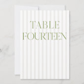 Invitation Classic Sage Vert & Beige Mariage 14 Numéro de tab (Devant)