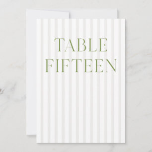 Invitation Classic Sage Vert & Beige Mariage 15 Numéro de tab