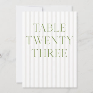Invitation Classic Sage Vert & Beige Mariage 23 Numéro de tab
