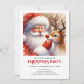 Invitation Classic Santa and Rudolph Festive Christmas Party (Devant)