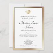Invitation Classic Script Gold Photo Graduation (Devant)