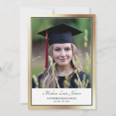 Invitation Classic Script Gold Photo Graduation (Dos)