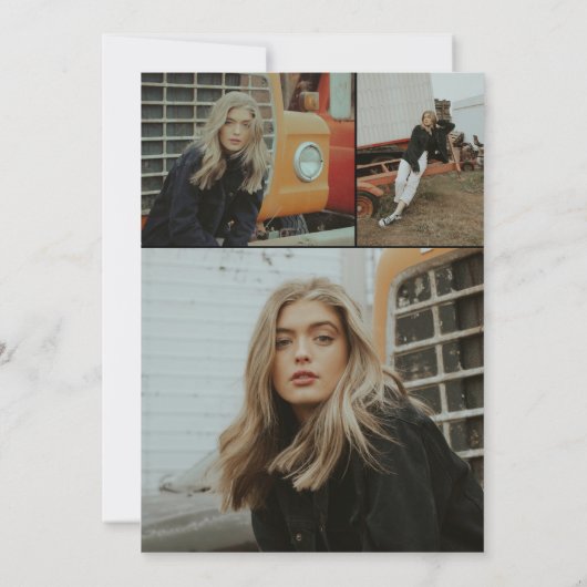 Invitation Classic Script Gold Photo Graduation (Dos)