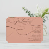 Invitation Classic Script Pale Terracotta Graduation Party (Debout devant)