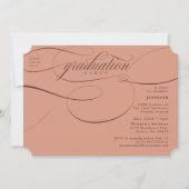 Invitation Classic Script Pale Terracotta Graduation Party (Devant)