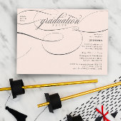 Invitation Classic Script Soft Pink Graduation Party