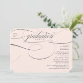 Invitation Classic Script Soft Pink Graduation Party (Debout devant)