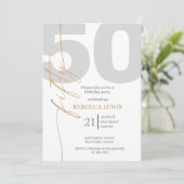 Invitation Classic Simple 50th Modern Adult Birthday (Debout devant)