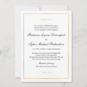 Invitation Classic Simple Elegance Gold Mariage frontière (Devant)