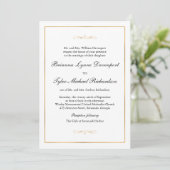 Invitation Classic Simple Elegance Gold Mariage frontière (Debout devant)
