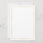 Invitation Classic Simple Elegance Gold Mariage frontière (Dos)