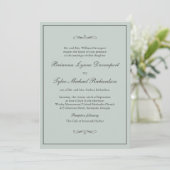 Invitation Classic Simple Elegance Sage Green Mariage (Debout devant)