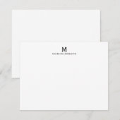 Invitation Classic Simple Modern Monogram Initial Note Card (Devant / Derrière)
