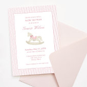Invitation Classic Simple Rose Baby shower Cheval