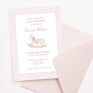 Invitation Classic Simple Rose Baby shower Cheval