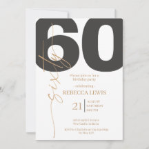 Classic Simple Sixty Modern Adult Birthday