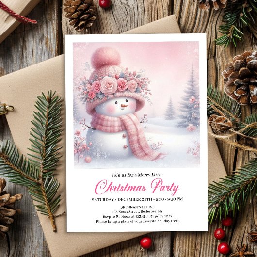 Invitation Classic Snowy Forest Kids Digital Download Christm