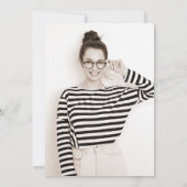 Invitation Classic Striped Elegance Script Photo Graduation (Dos)