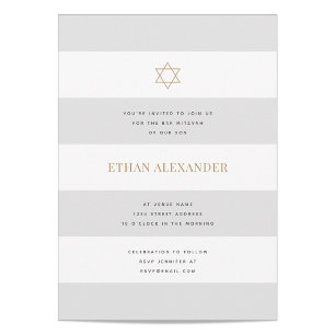 Invitation Classic Stripes Bar Mitzvah