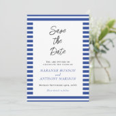 Invitation Classic Stripes Save the Date (Debout devant)