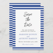 Invitation Classic Stripes Save the Date (Devant / Derrière)