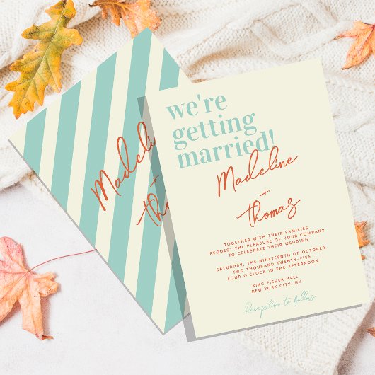 Invitation Classic Summer Pastel Whimsical Script Mariage