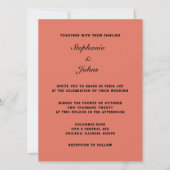 Invitation Classic Terracotta Terre Chaude Couleur Mariage Cl (Devant)