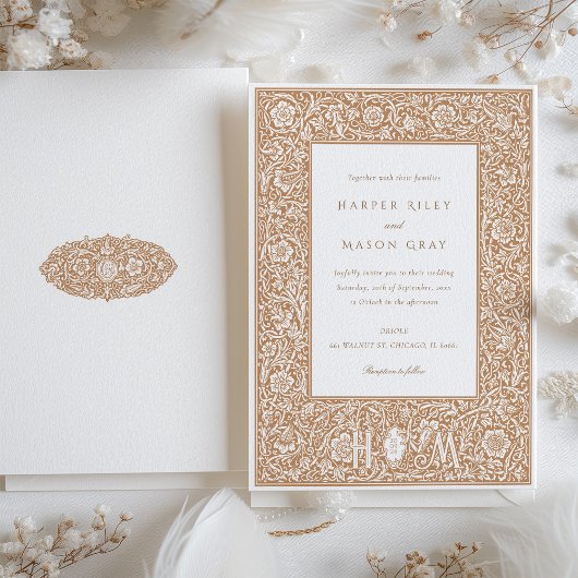 Invitation Classic Terracotta William Morris Mariage inspiré
