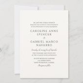 Invitation Classic Timeless Traditional Wedding (Devant)