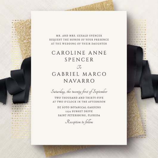Invitation Classic Timeless Traditional Wedding