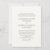 Invitation Classic Timeless Traditional Wedding (Devant)