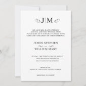 Invitation Classic Traditional Monogram Calligraphy Wedding (Devant)