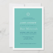 Invitation Classic Turquoise Blue Bar Mitzvah (Devant)