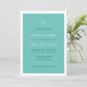 Invitation Classic Turquoise Blue Bar Mitzvah (Debout devant)