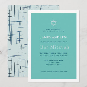 Invitation Classic Turquoise Blue Bar Mitzvah
