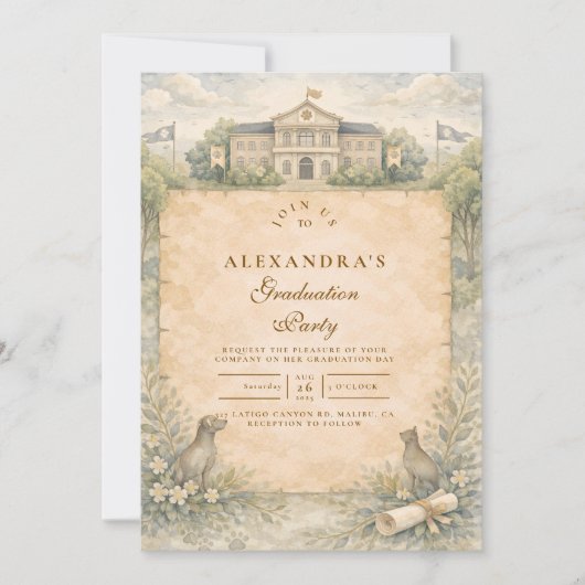 Invitation Classic Veterinary School Graduation (Devant)