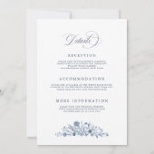 Invitation Classic Victorian Blue French Garden Chic Wedding  (Dos)