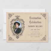 Invitation Classic vintage gothique ancienne école photo dipl (Devant)