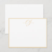 Invitation Classic Warm Ochre Monogram Note Card (Devant / Derrière)