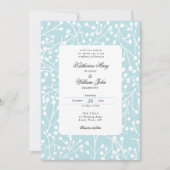 Invitation Classic Winter Berries Ice Blue Botanique Mariage (Devant)