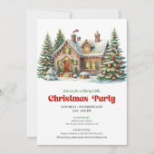 Invitation Classic Winter Scene Watercolor Christmas Invite (Devant)