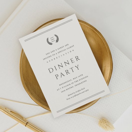 Invitation Classic Your Logo Ici Business Dinner Party