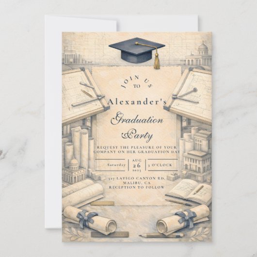 Invitation Classical Architecture Graduatio (Devant)