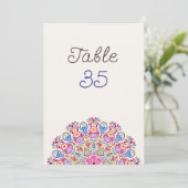 Invitation Classical Art Deco Mandala Wedding Table Number (Debout devant)