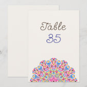 Invitation Classical Art Deco Mandala Wedding Table Number (Devant / Derrière)