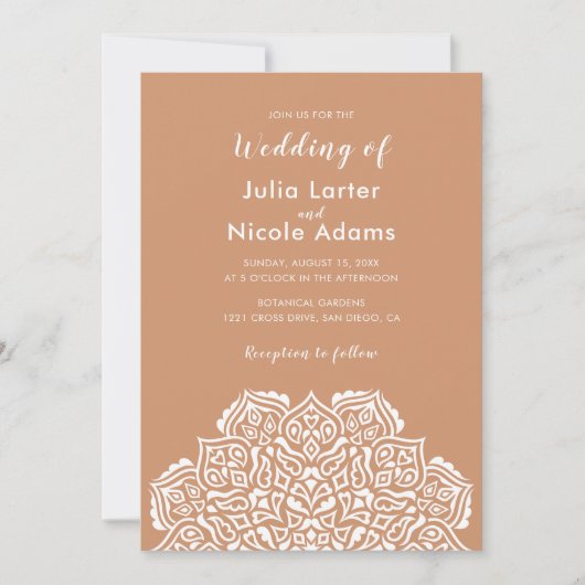 Invitation Classical Geometric Mandala Pattern Wedding (Devant)