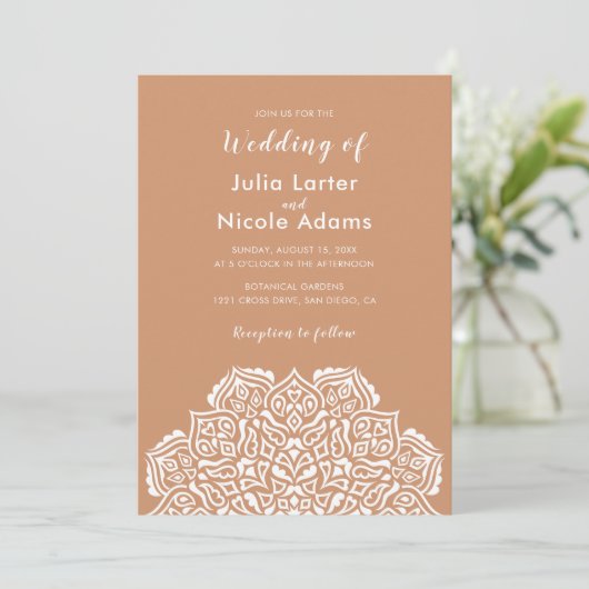 Invitation Classical Geometric Mandala Pattern Wedding (Debout devant)