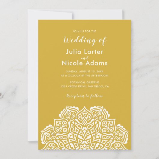 Invitation Classical Geometric Mandala Pattern Wedding (Devant)