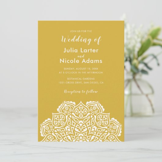 Invitation Classical Geometric Mandala Pattern Wedding (Debout devant)